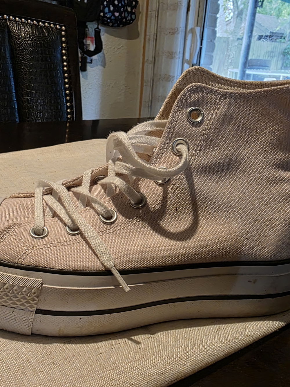 Converse Women's High-Top Canvas Sneakers in Light Beige